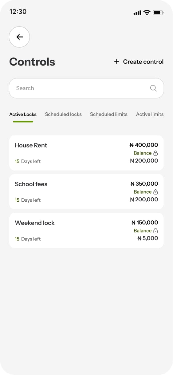 Spending Controls View
